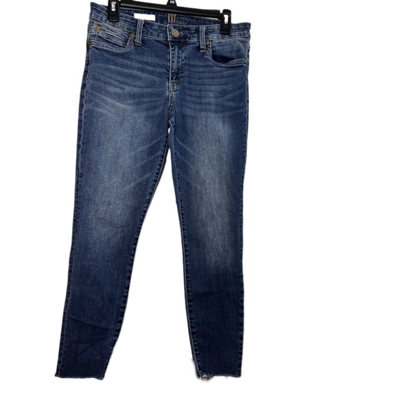 KUT From The Kloth Carlo Fray Ankle Skinny Jeans Dark Wash Women's Size 6 - Picture 1 of 9